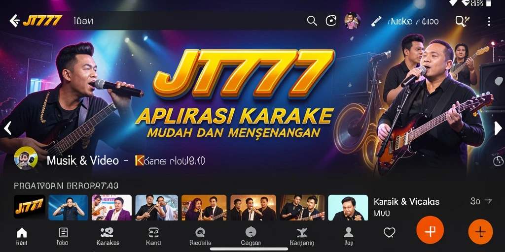 Antarmuka aplikasi JT777 yang memudahkan pengguna untuk karaoke.