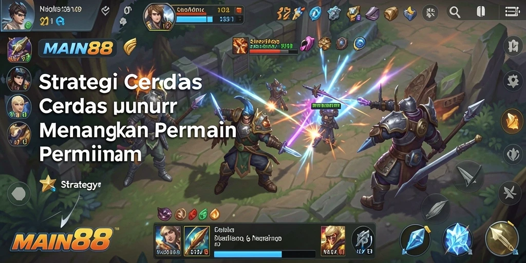Tampilan antarmuka menarik di dalam gameplay Strategy.