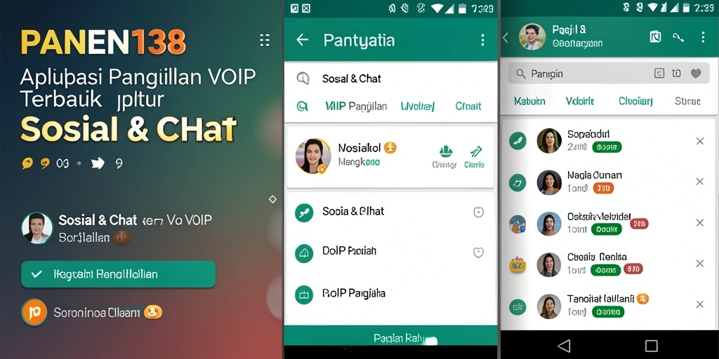 Tampilan antarmuka aplikasi PANEN138 untuk panggilan VoIP yang intuitif.