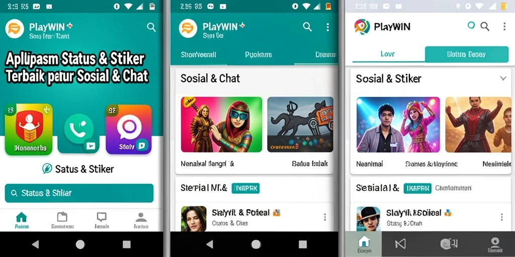 Antarmuka aplikasi PLAYWIN yang sederhana dan menarik.