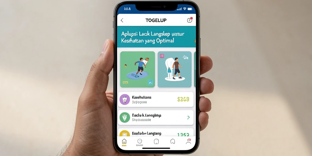 Tampilan antarmuka TOGELUP saat melacak langkah.