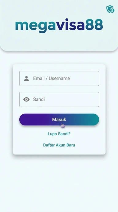 Tampilan halaman login megavisa88